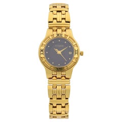 Wittnauer Gold Tone Steel Date Black Dial Ladies Quartz Watch 11M04
