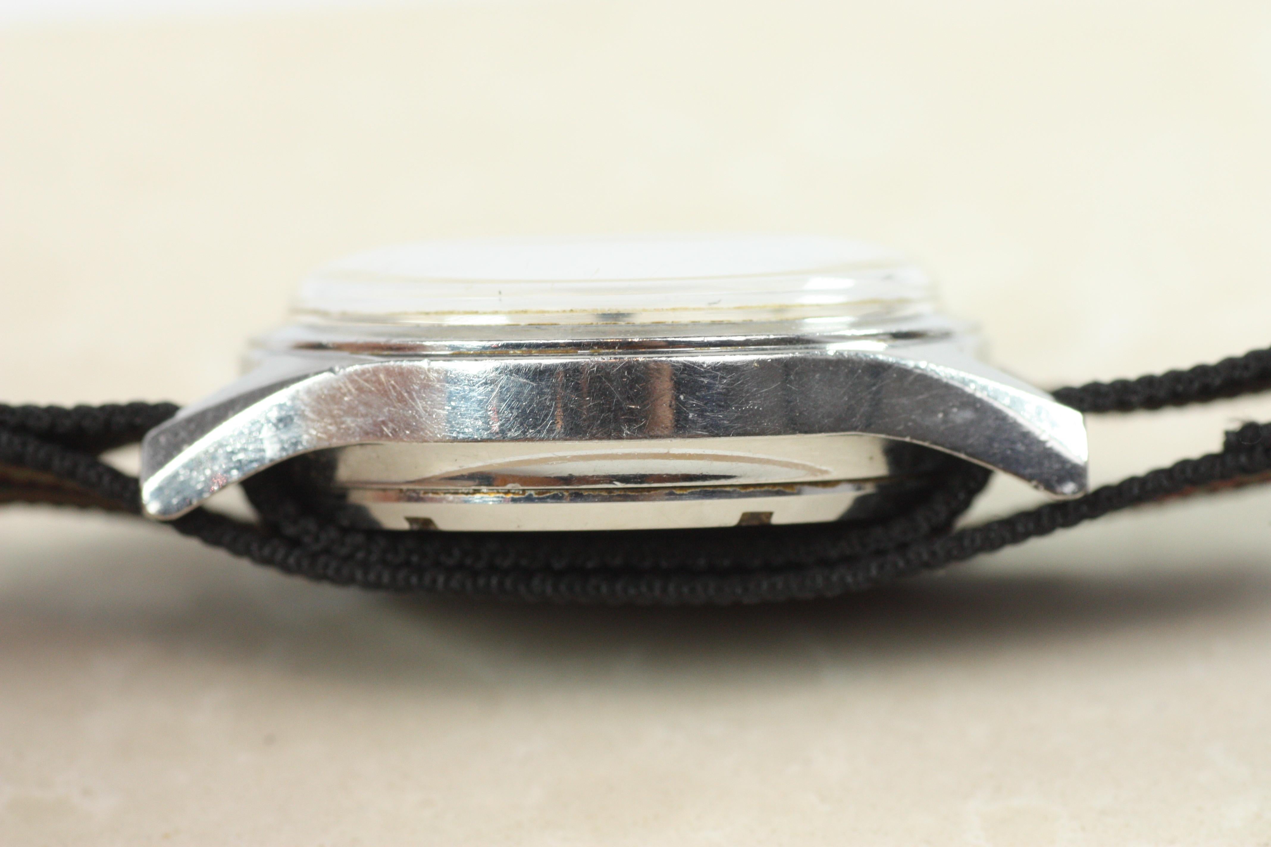 Wittnauer 3 Register Chronograph Stainless Steel Racing Wristwatch, c. 1950 In Good Condition For Sale In Santa Monica, CA