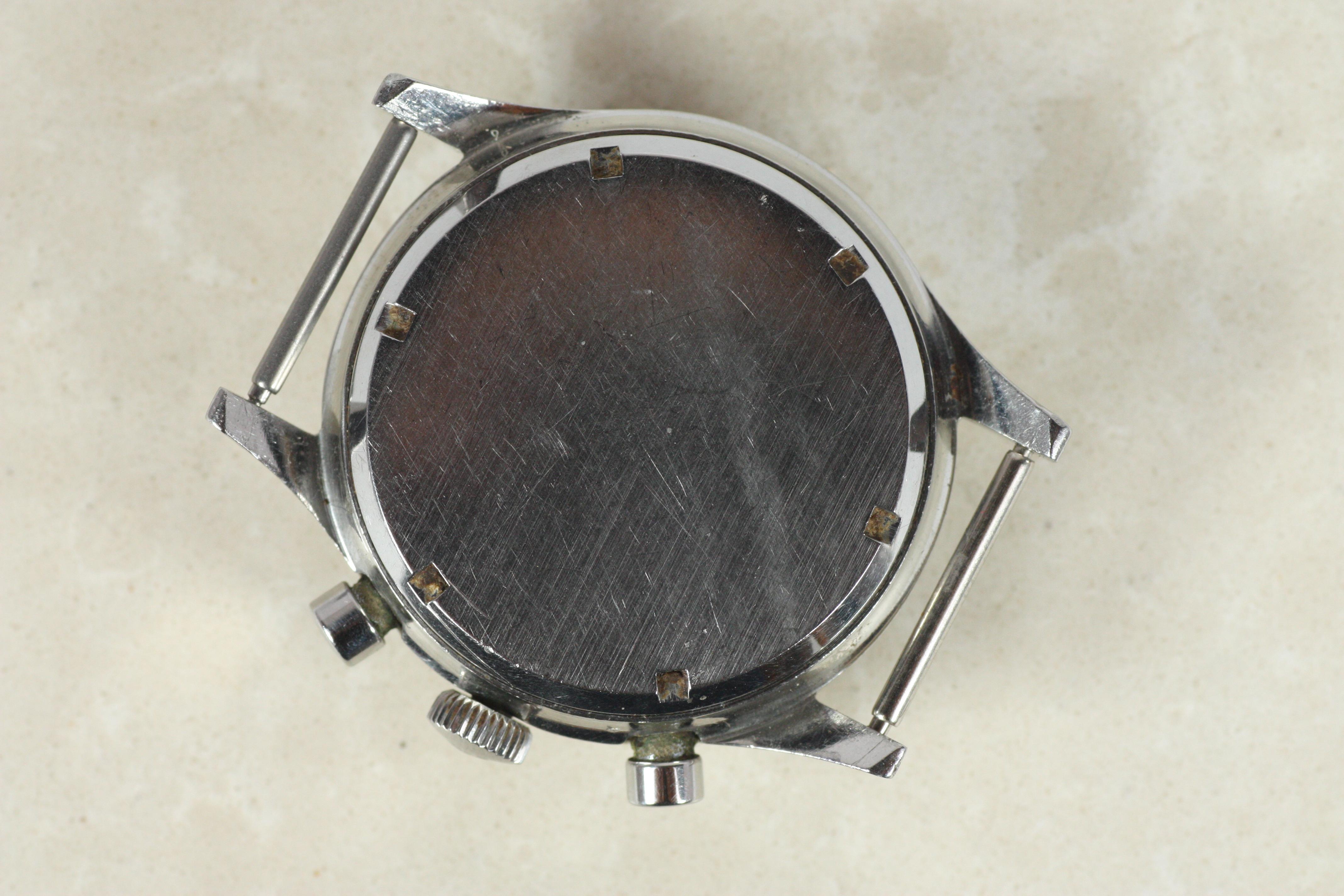 Wittnauer 3 Register Chronograph Stainless Steel Racing Wristwatch, c. 1950 For Sale 1