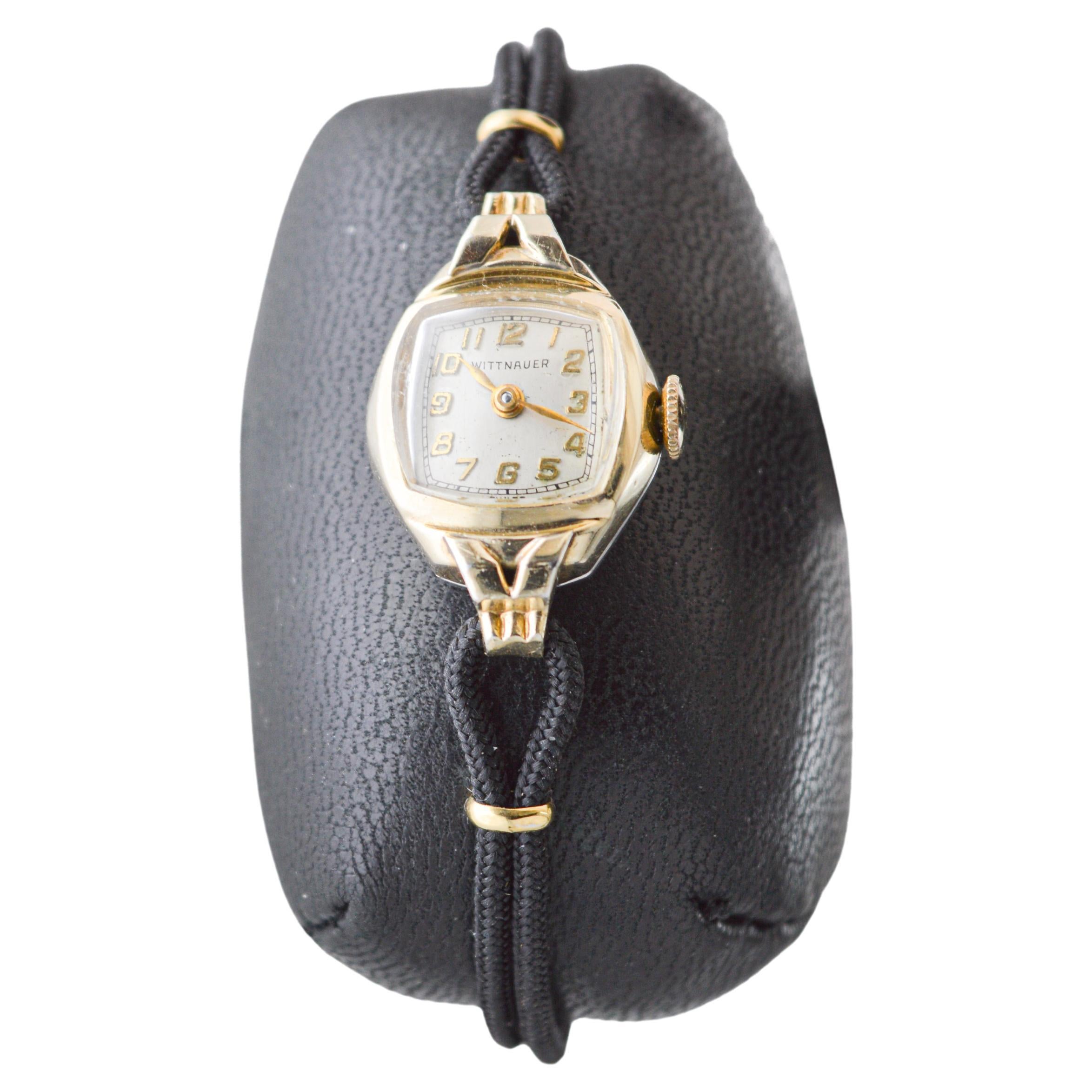 Donna Orologio da donna Wittnauer Art Deco tutto originale del 1940