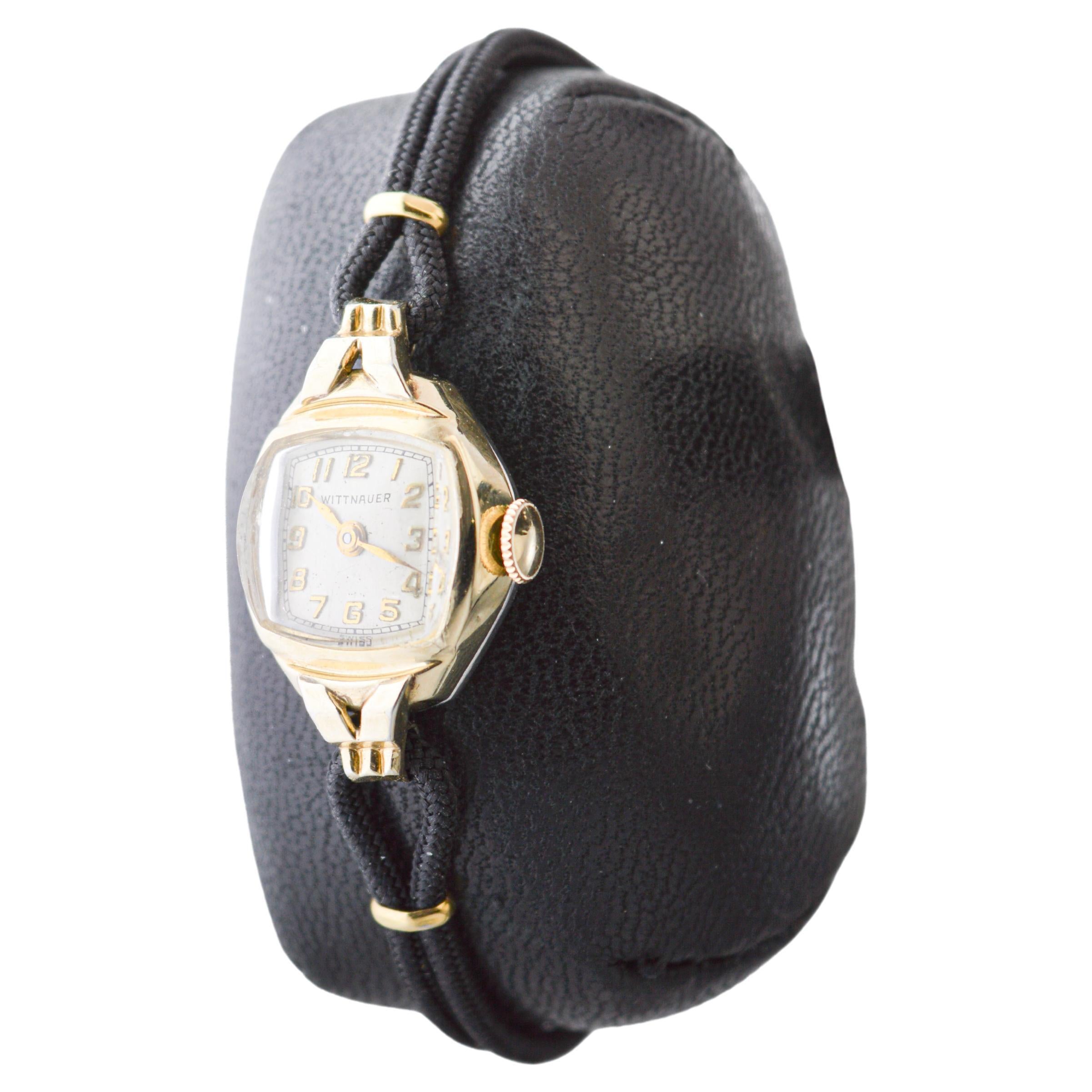 Orologio da donna Wittnauer Art Deco tutto originale del 1940 1