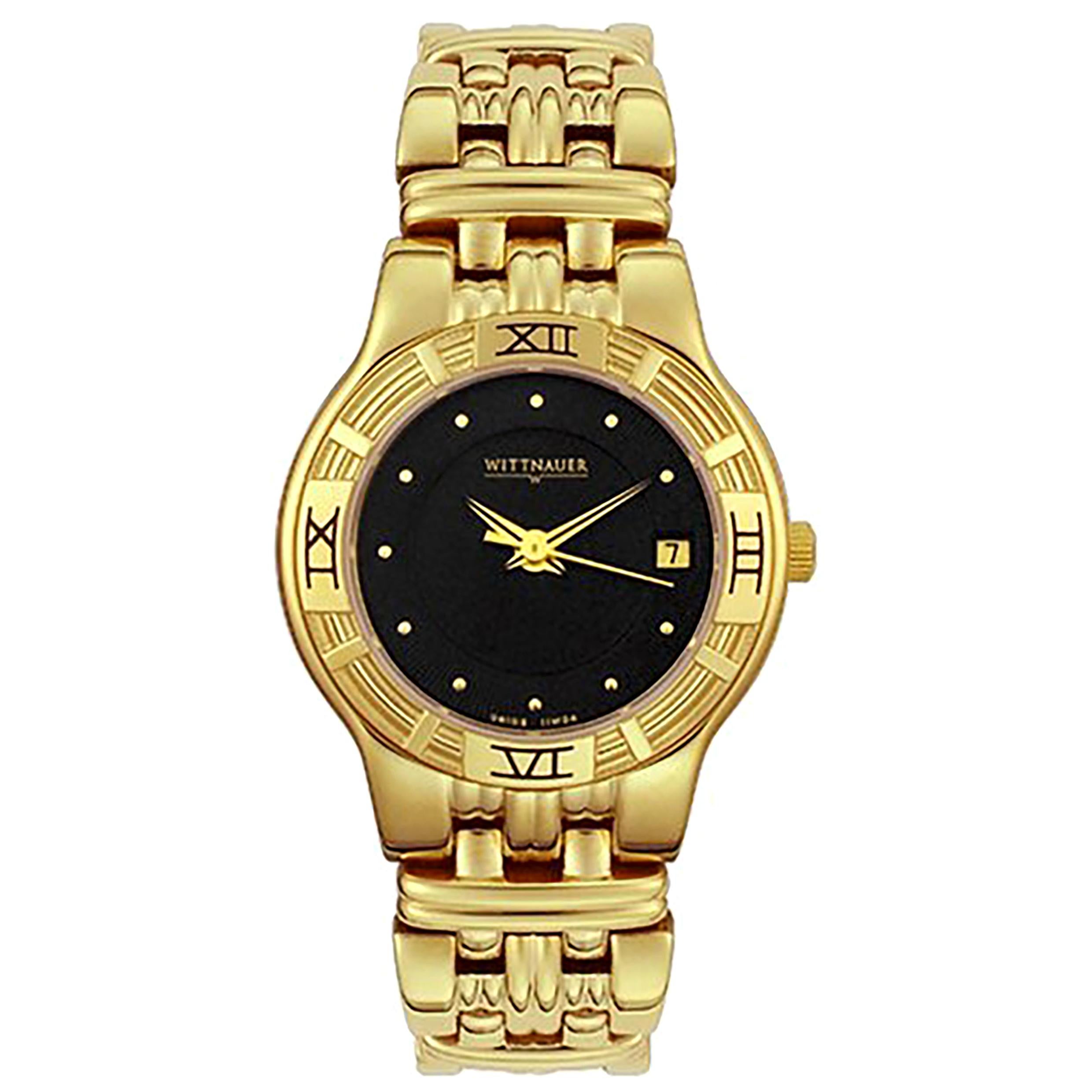 Wittnauer Gold Tone Steel Casual Womens Swiss Quartz Watch 11M04