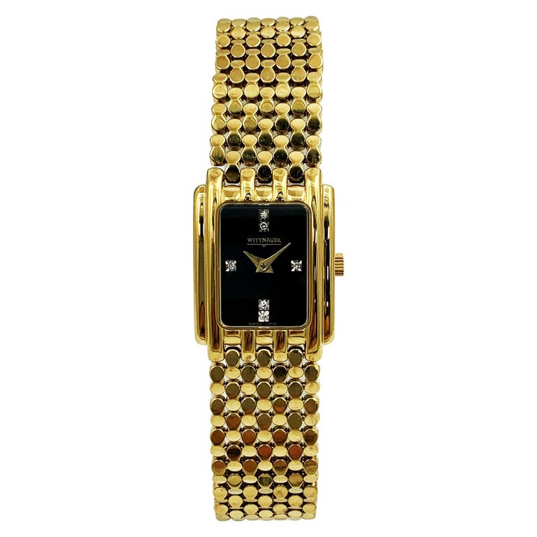 Wittnauer Gold Tone Steel Diamonds Swiss Quartz Womens Watch at 1stDibs