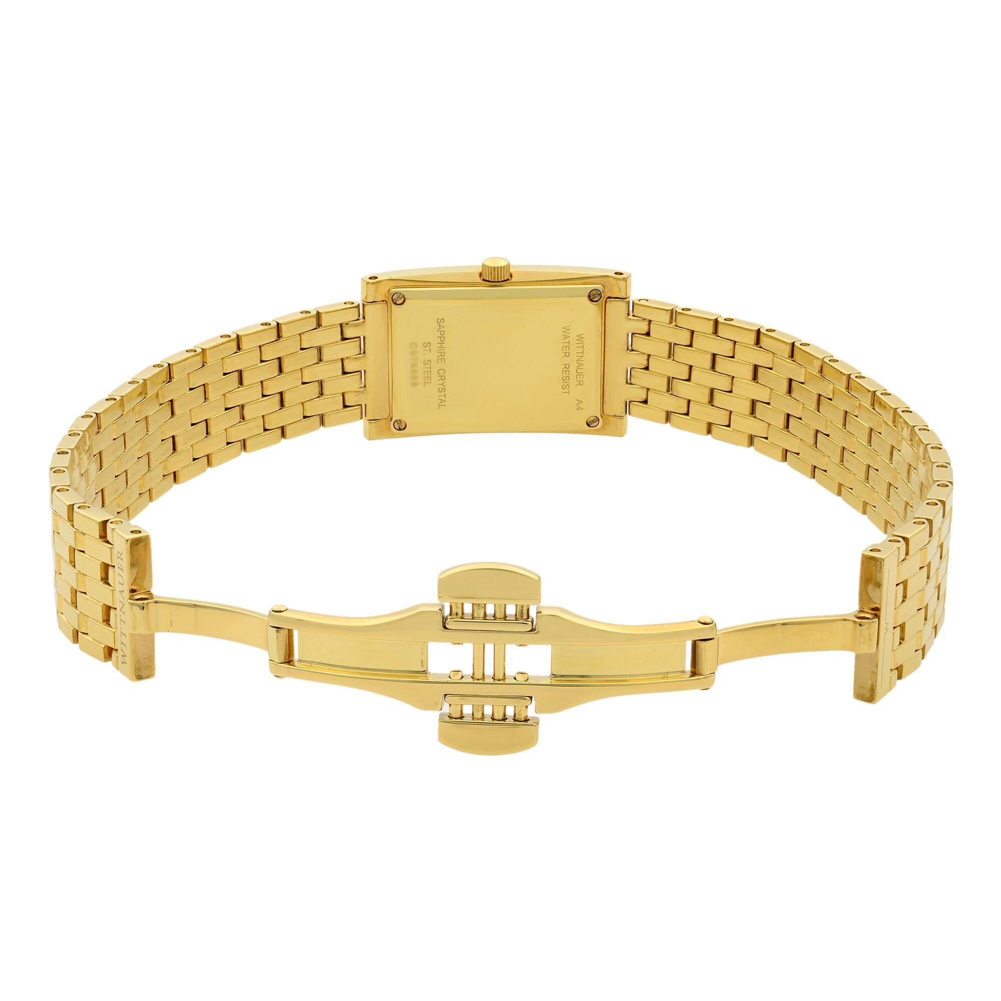Wittnauer Ovation Kollektion 23K Gold Finish Stahl Damenuhr 11L09 2