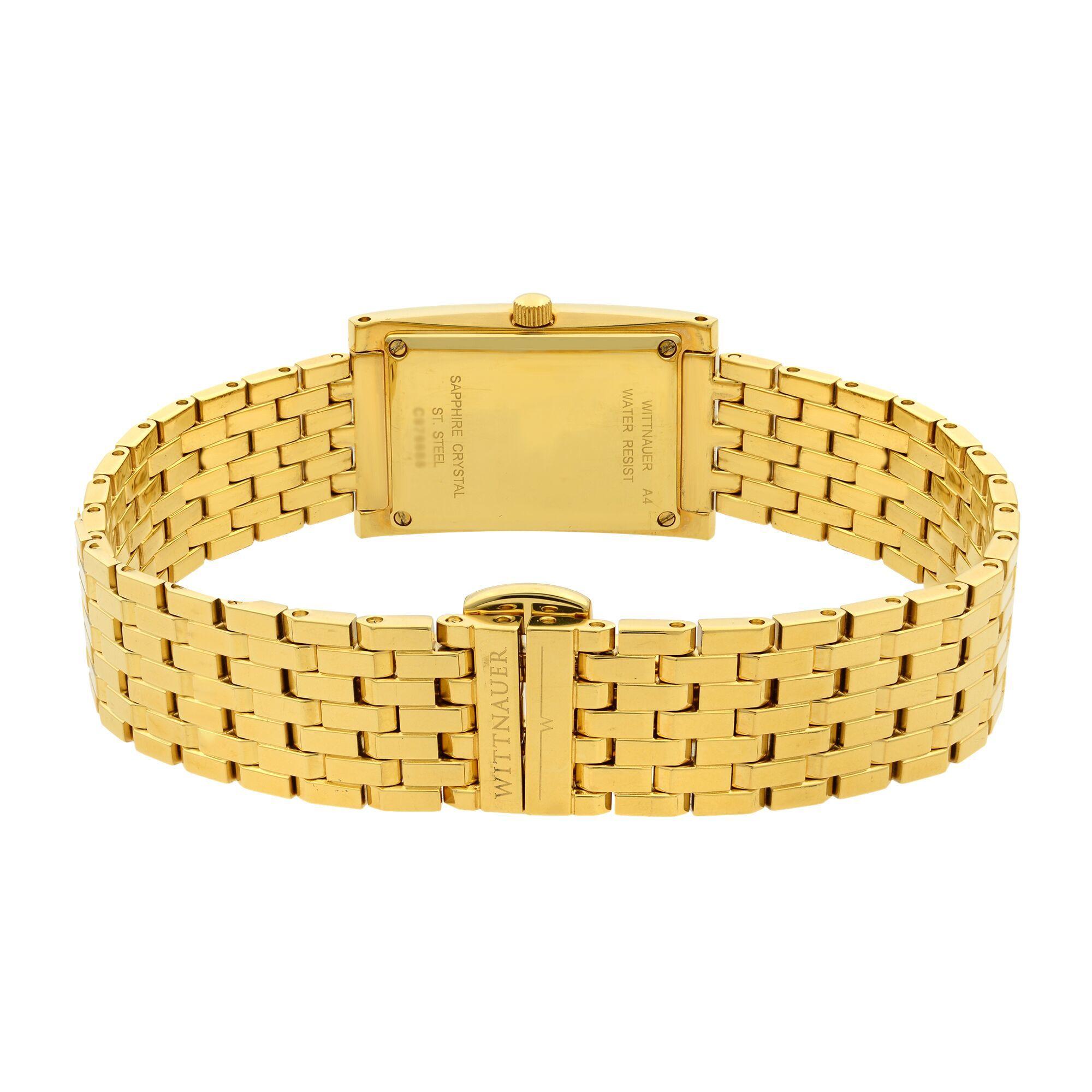 Wittnauer Ovation Kollektion 23K Gold Finish Stahl Damenuhr 11L09 3