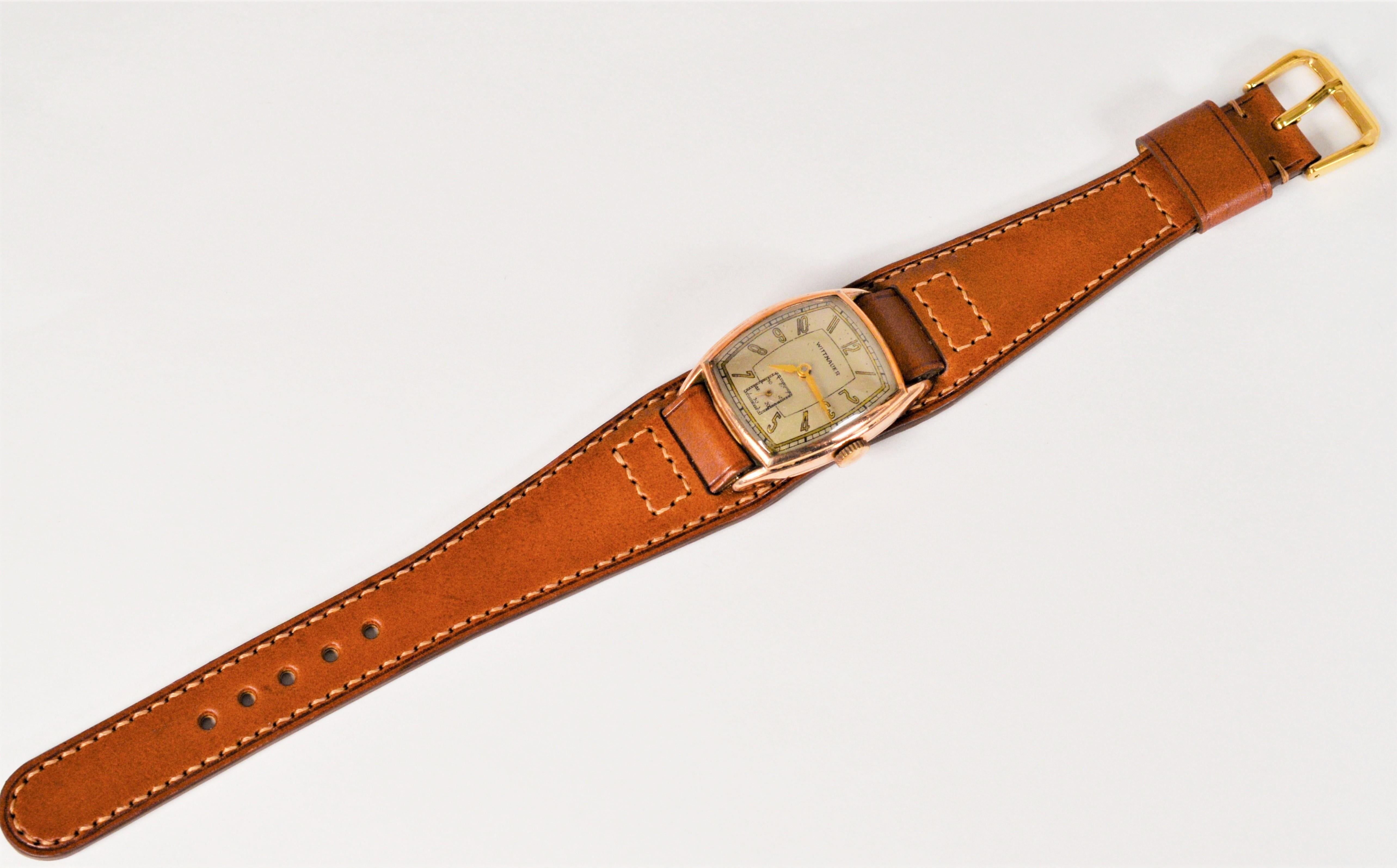 Wittnauer Pre War 10T Military Style Wrist Watch In Fair Condition In Mount Kisco, NY
