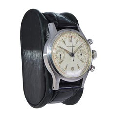Wittnauer Stainless Steel Art Deco Style Register Chronograph, Circa 1940's-50's