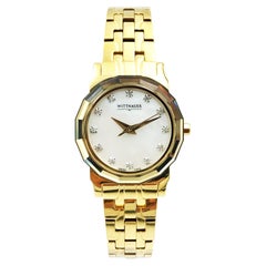 Wittnauer Winter Garden Gold-Tone Steel Mop Diamond Dial Ladies Watch 11P13