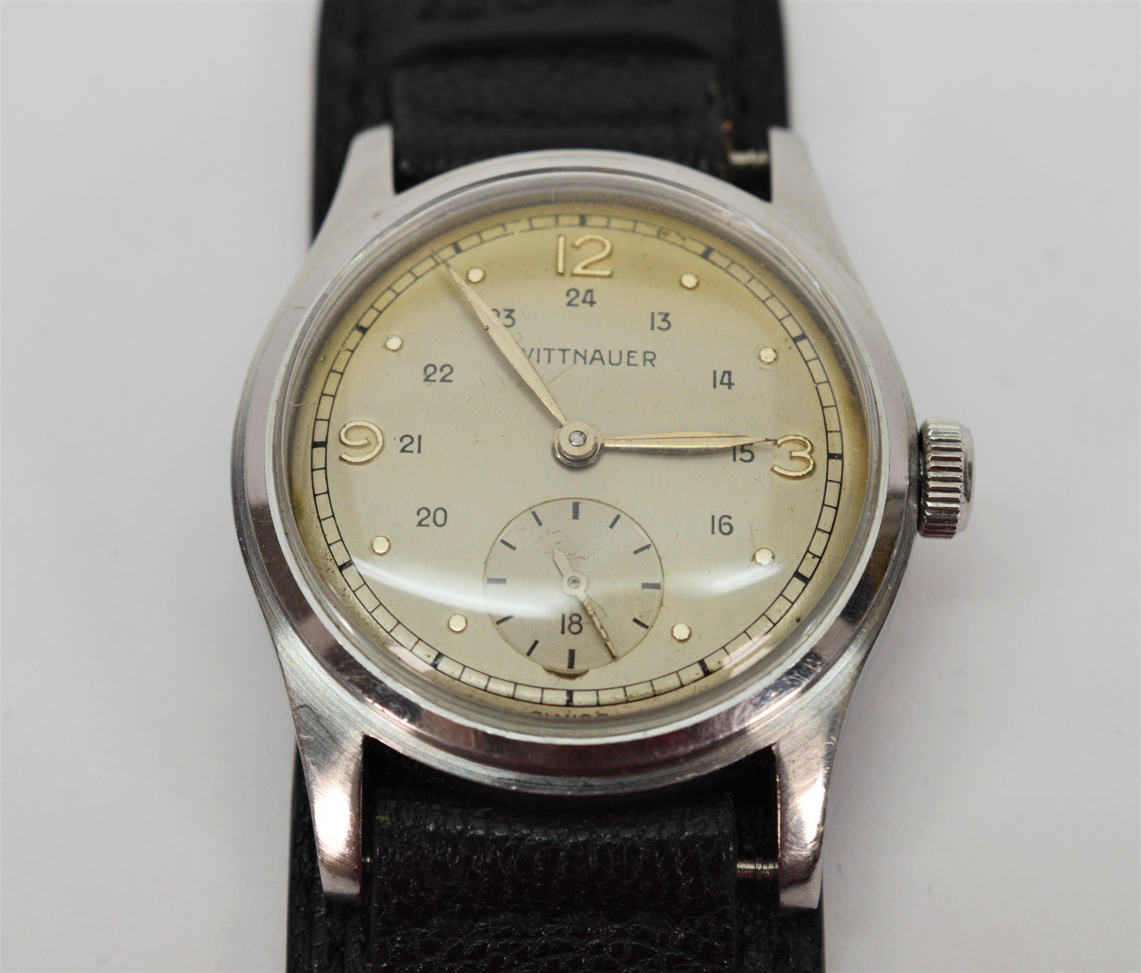 Wittnauer WWII Style Men's Wrist Watch  For Sale 1