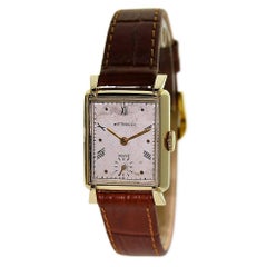 Vintage Wittnauer Yellow Gold Filled Art Deco Manual Wristwatch, circa 1940s
