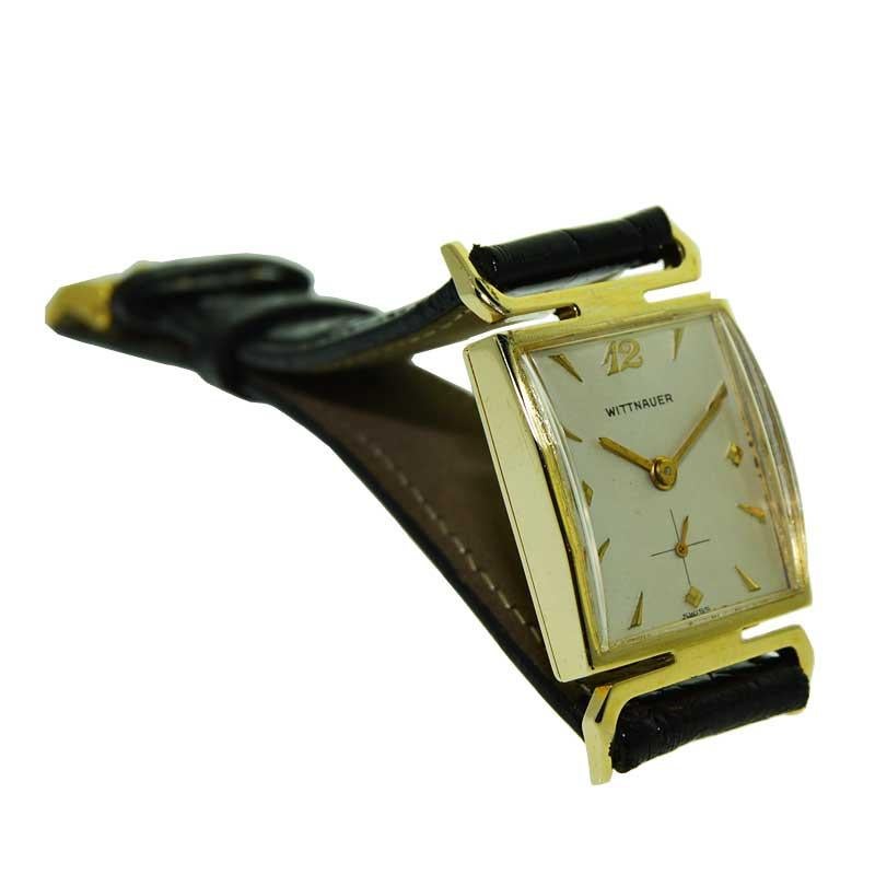 Art Deco Wittnauer Yellow Gold Manual Watch, circa 1950s