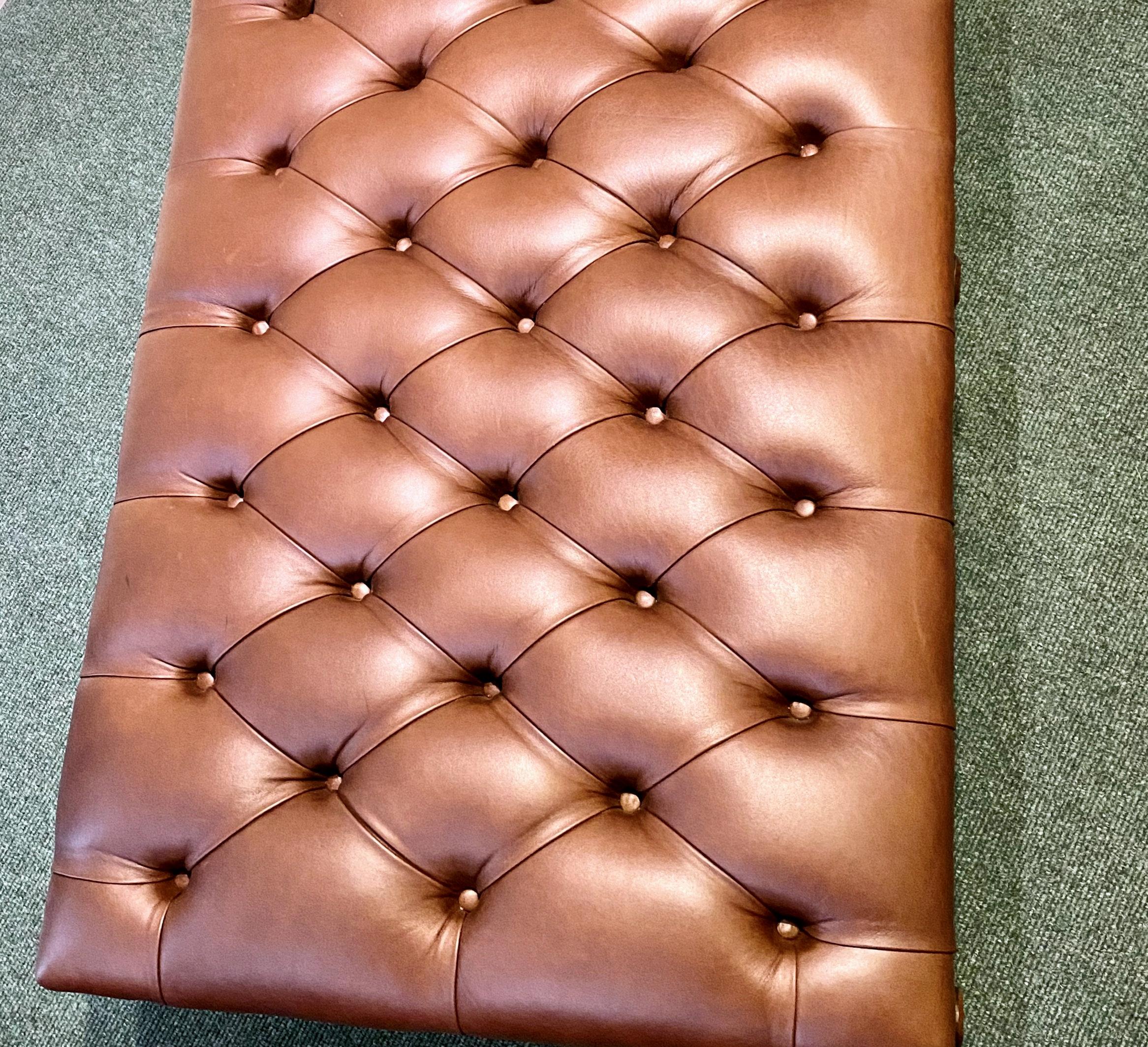 WIV Style Gillows Designed Leather Upholstered Stool For Sale 2
