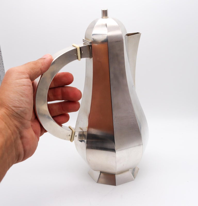 Wiwen Nilsson 1961 Sweden Art Deco Geometric Pitcher Solid .925