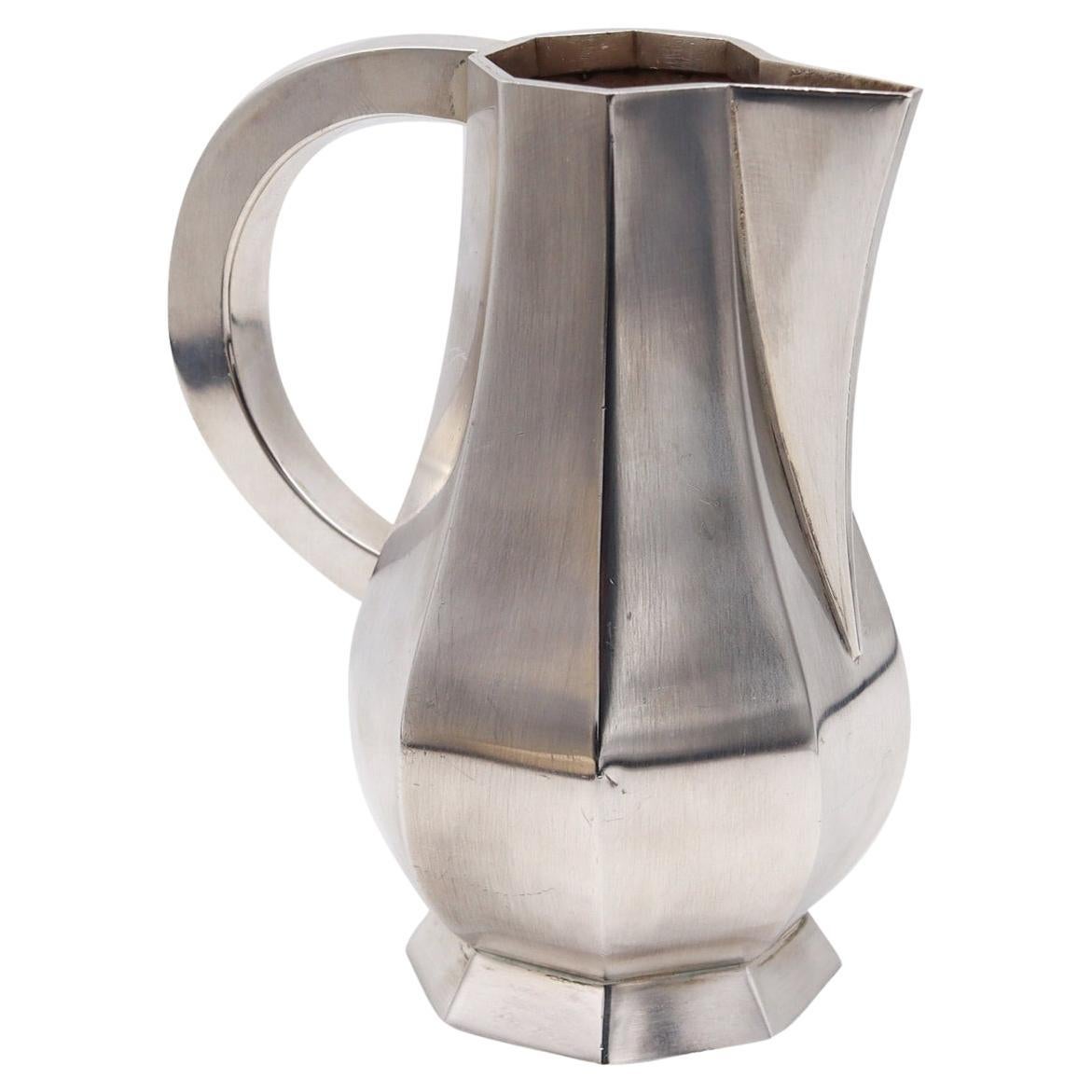 Pot géométrique Art Déco suédois en argent sterling .925, WIWEN NILSSON 1974
