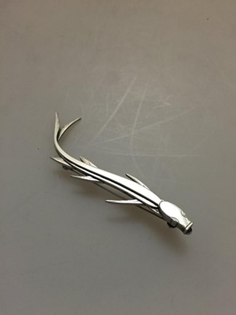 Wiwen Nilsson Sterling Silver Catfish Brooch No 70.
Measures 8.2 cm / 3 15/64 in. x 3 cm / 1 3/16 in. Weighs 12 g / 0.40 oz