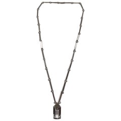 Wiwen Nilsson Sterling Silver Necklace with Rock Crystal Pendant 'S8 1944'