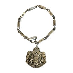 Wiwen Nilsson Style Sterling Silver Bracelet with Swedish Royal Crest