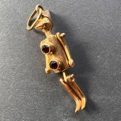 Wizard of Oz Tin Man Cartoon Character 18K Yellow Gold Charm Pendant