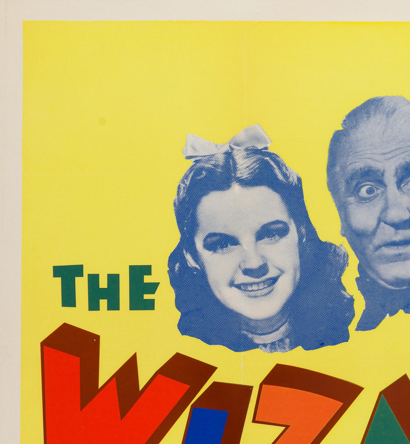 A very rare early re-release (1959) vintage UK quad for MGM's charming Classic movie The Wizard of Oz starring Judy Garland and Frank Morgan.

Professionally cleaned, de-acidified and linen-backed.

Actual film poster size is 30 x 40 (32 x 42