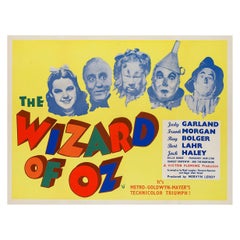 Vintage Wizard of OZ UK Film, Movie Poster, 1959