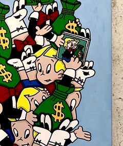 Wizard Skull - hand painted acrylic on canvas - pop art - "Richie Rich"