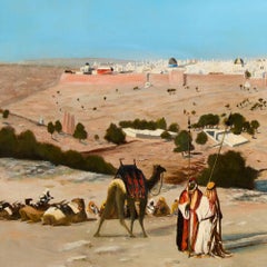 Large Orientalist Oil Painting of Jerusalem by W. J. Appler, 1919