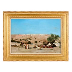Large Orientalist Oil Painting of Jerusalem by W. J. Appler, 1919