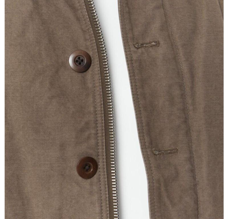 WJK giacca marrone in finto shearling con colletto spalmato in cotone lavato verde M in vendita 2
