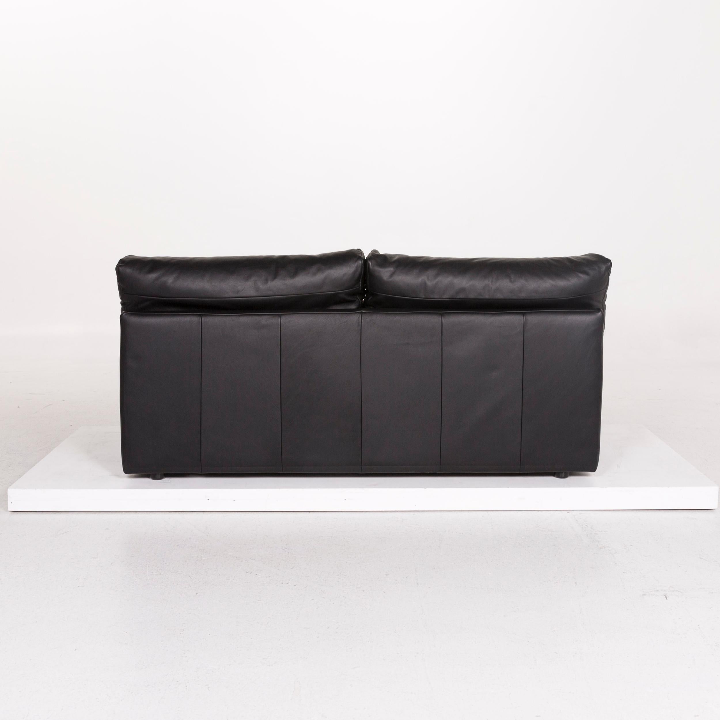 WK Living Leather Sofa Black Two-Seat Couch 2