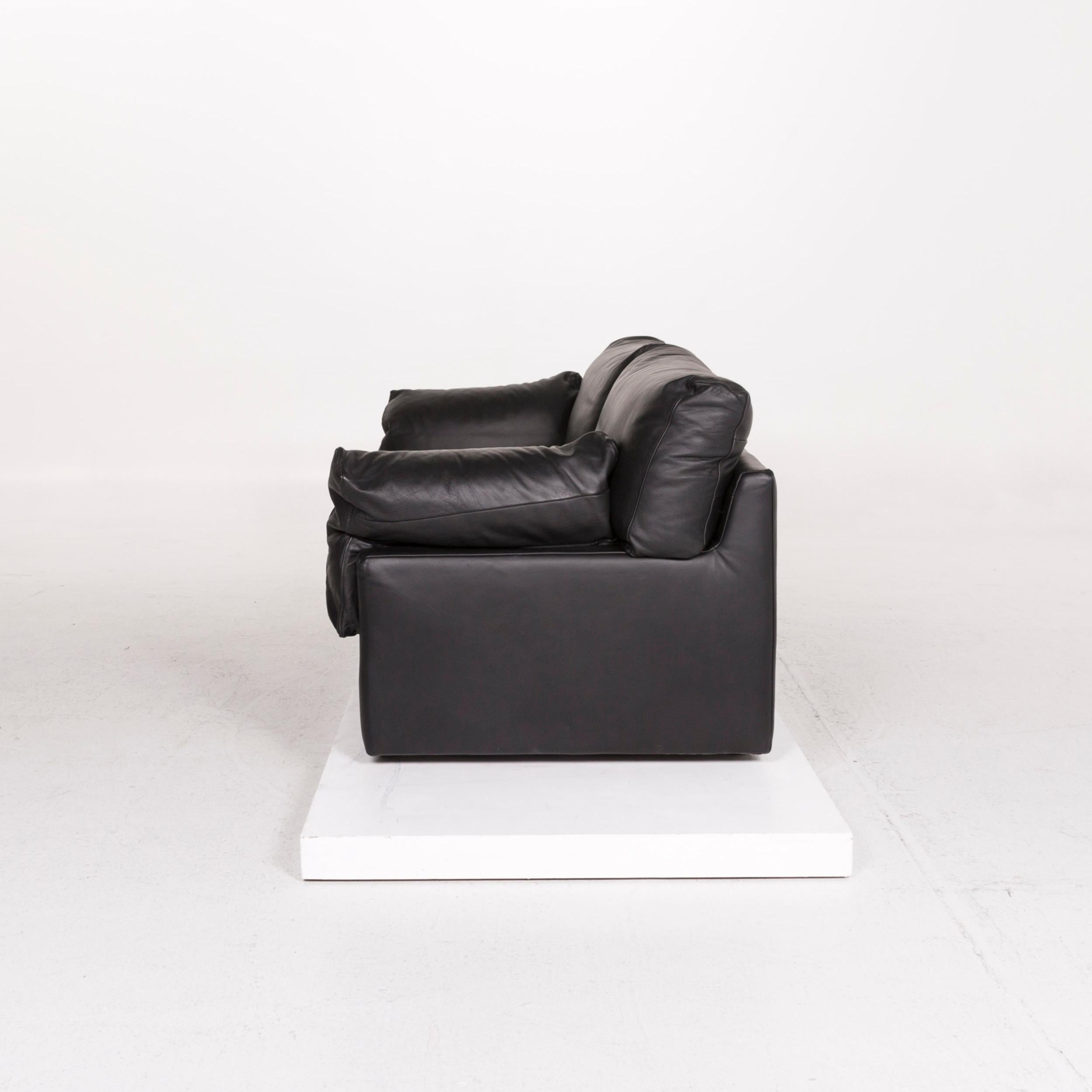 WK Living Leather Sofa Black Two-Seat Couch 3