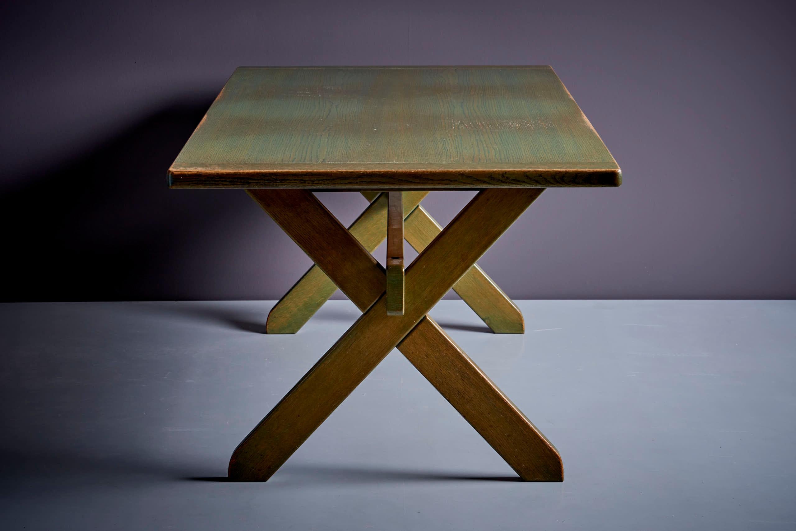 WK Möbel Dining Table in Green Pine Wood, Germany - 1960s For Sale 7