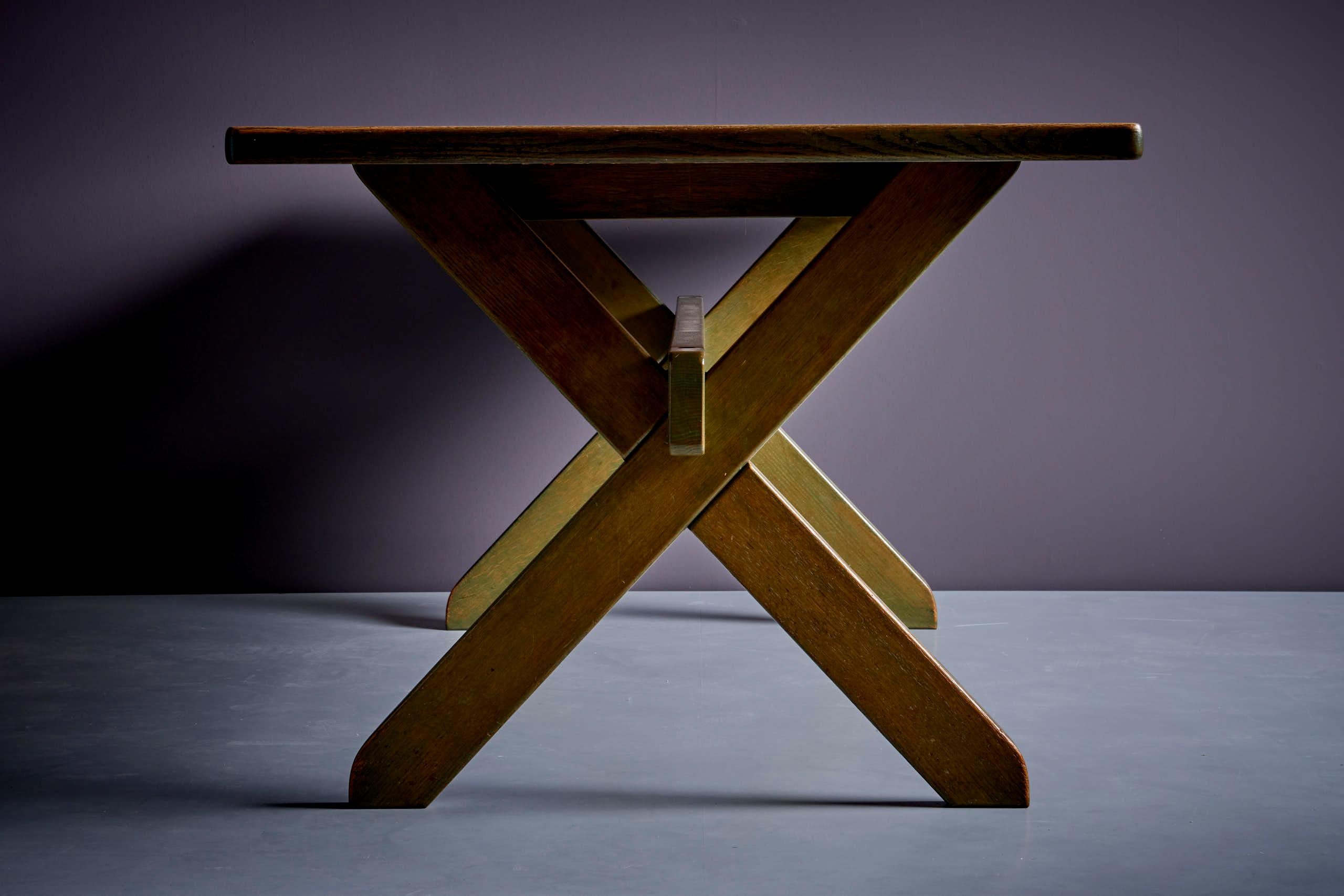 WK Möbel Dining Table in Green Pine Wood, Germany - 1960s For Sale 8