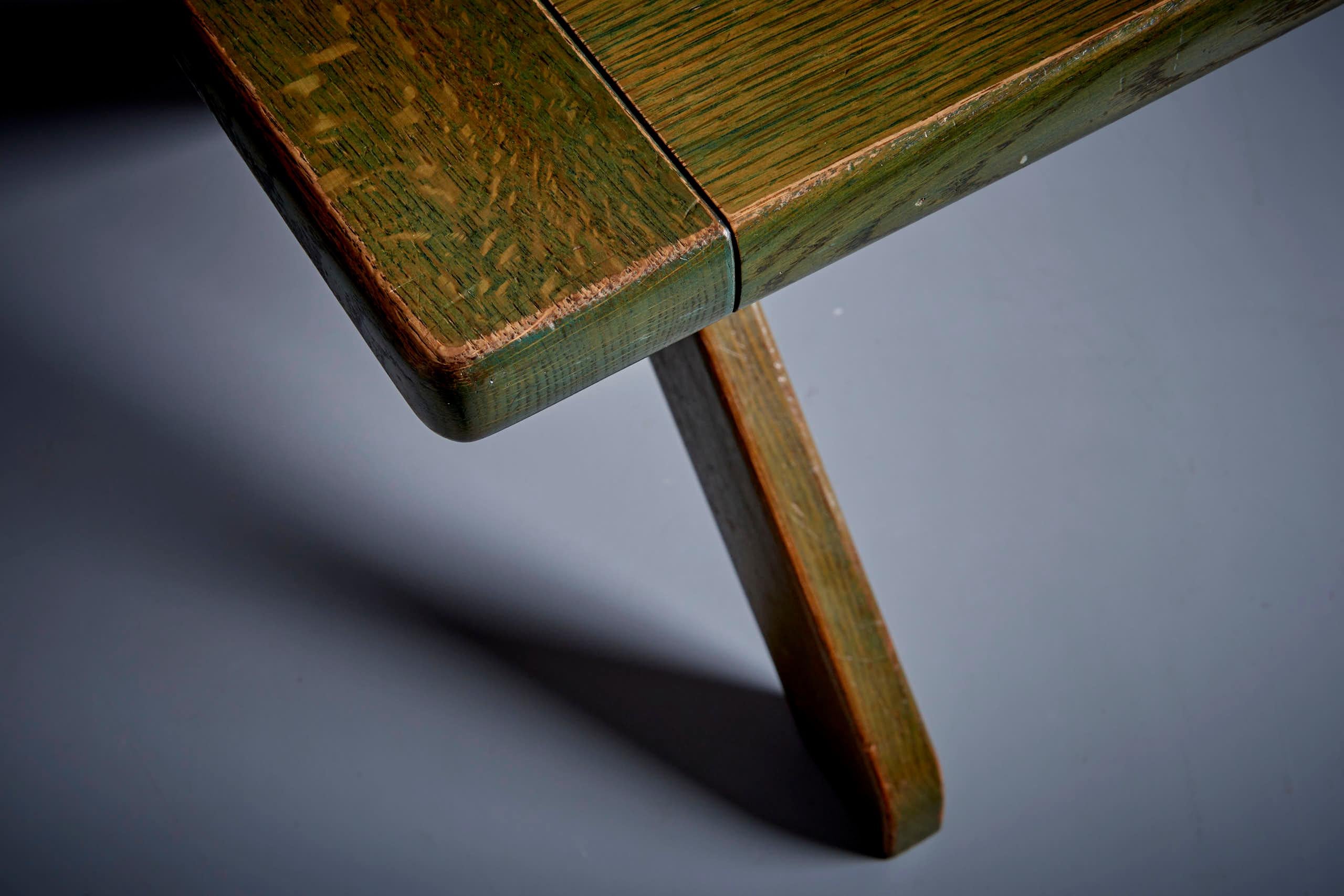 Mid-Century Modern WK Möbel Dining Table in Green Pine Wood, Germany - 1960s For Sale