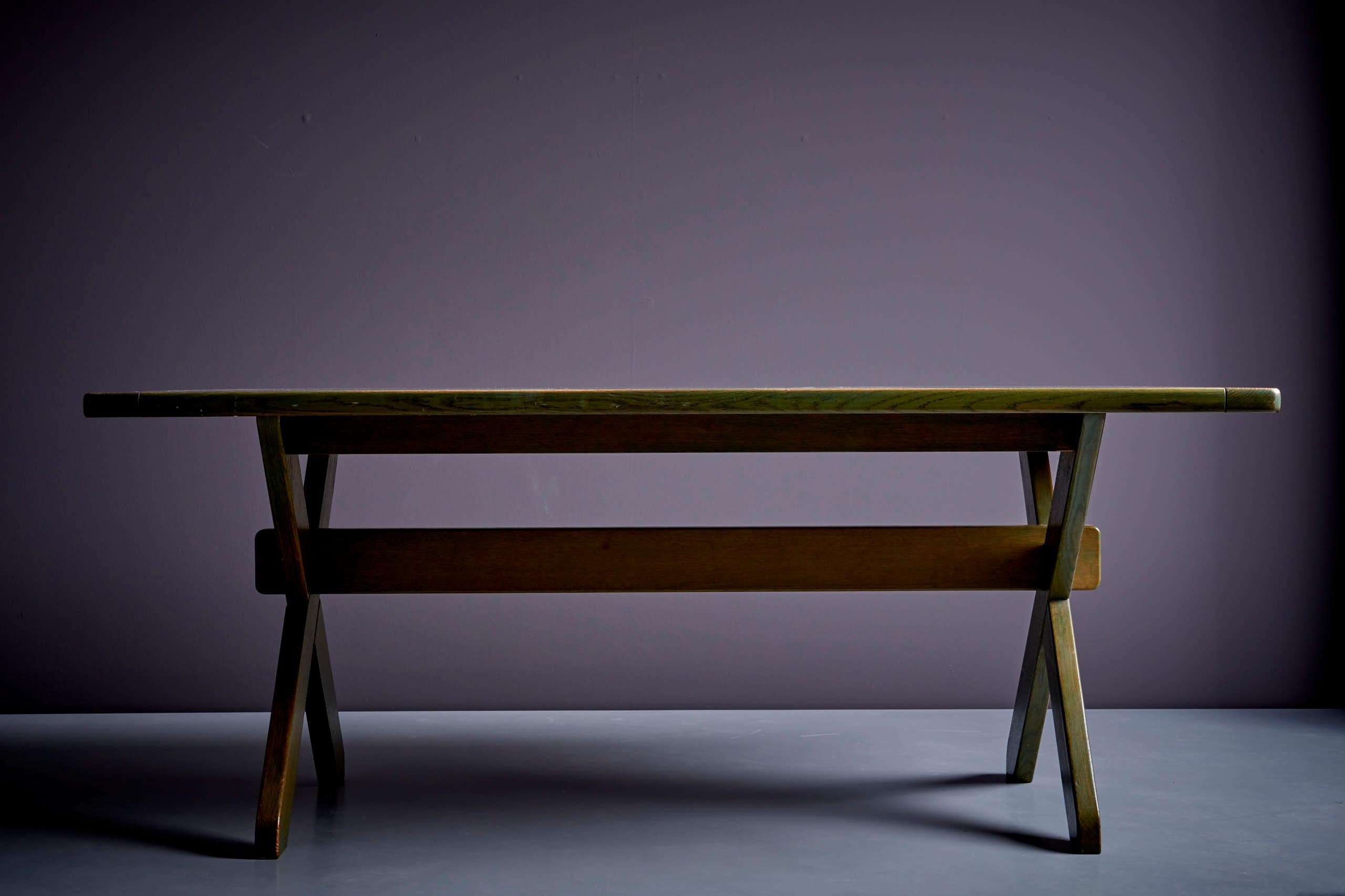 WK Möbel Dining Table in Green Pine Wood, Germany - 1960s For Sale 3