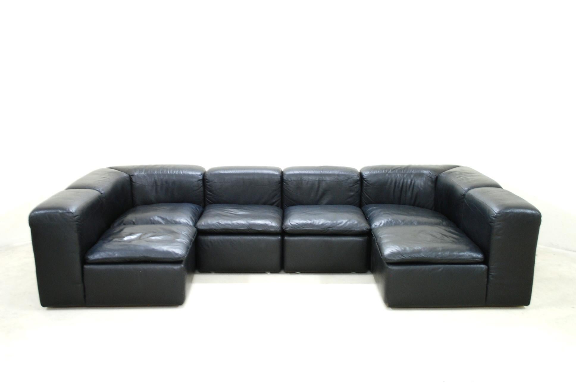 WK Möbel Model WK 550 Vintage Leather Sofa Black by Ernst Martin Dettinger 2