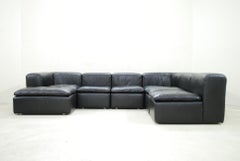 WK Möbel Model WK 550 Vintage Leather Sofa Black by Ernst Martin Dettinger