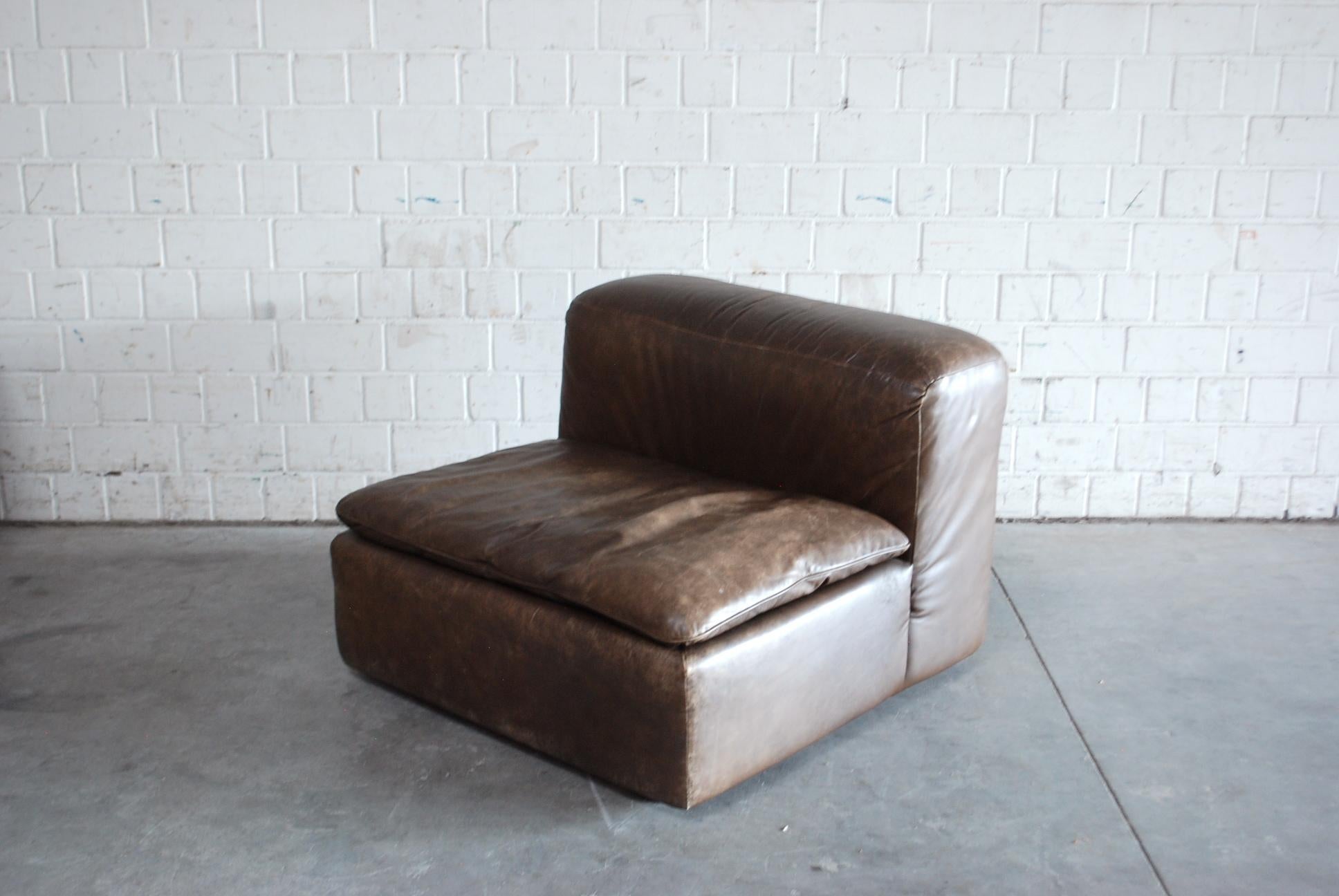 Late 20th Century WK Möbel Model WK 550 Vintage Leather Sofa Brown by Ernst Martin Dettinger