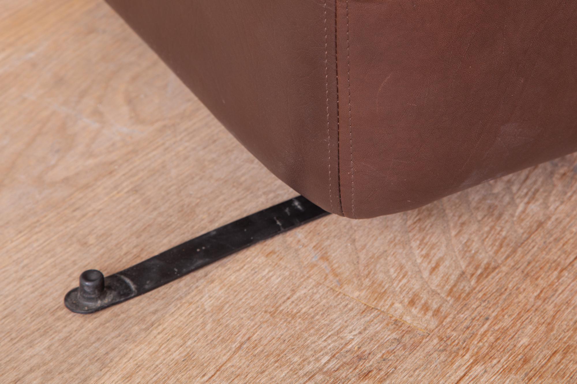 WK Möbel Modular Brown Leather Sofa by Ernst Martin Dettinger 6