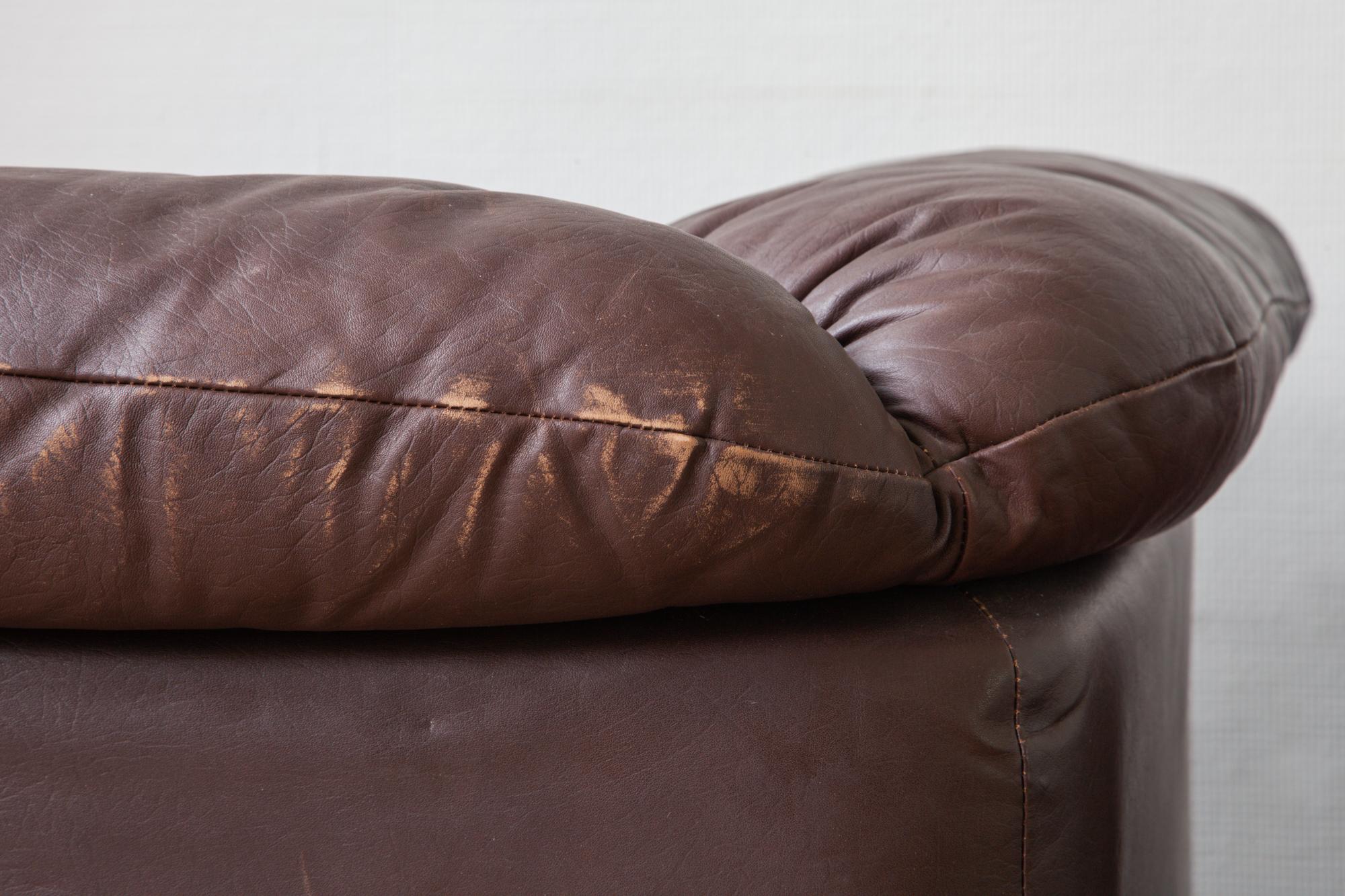 WK Möbel Modular Brown Leather Sofa by Ernst Martin Dettinger 7