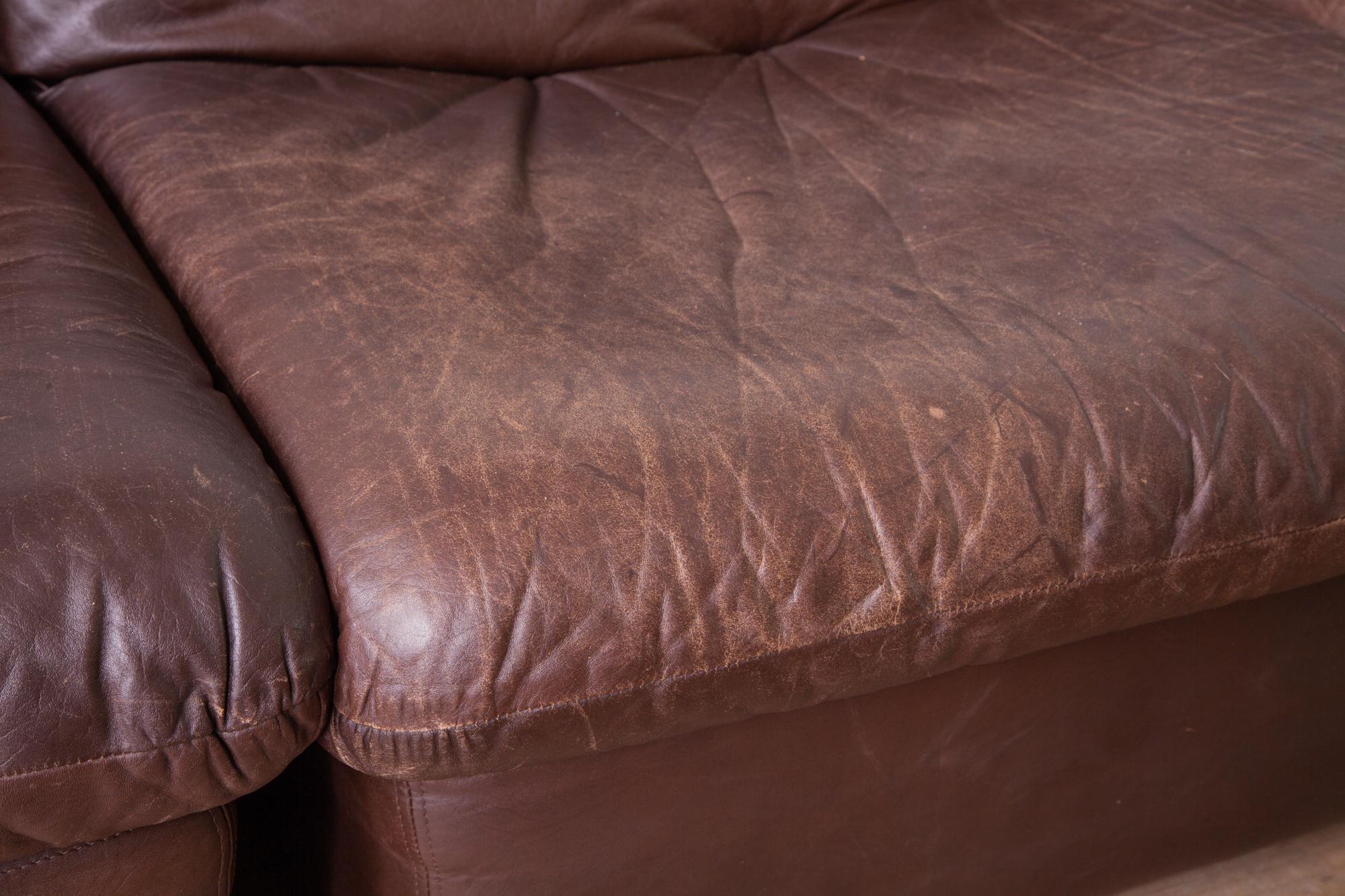 WK Möbel Modular Brown Leather Sofa by Ernst Martin Dettinger 8