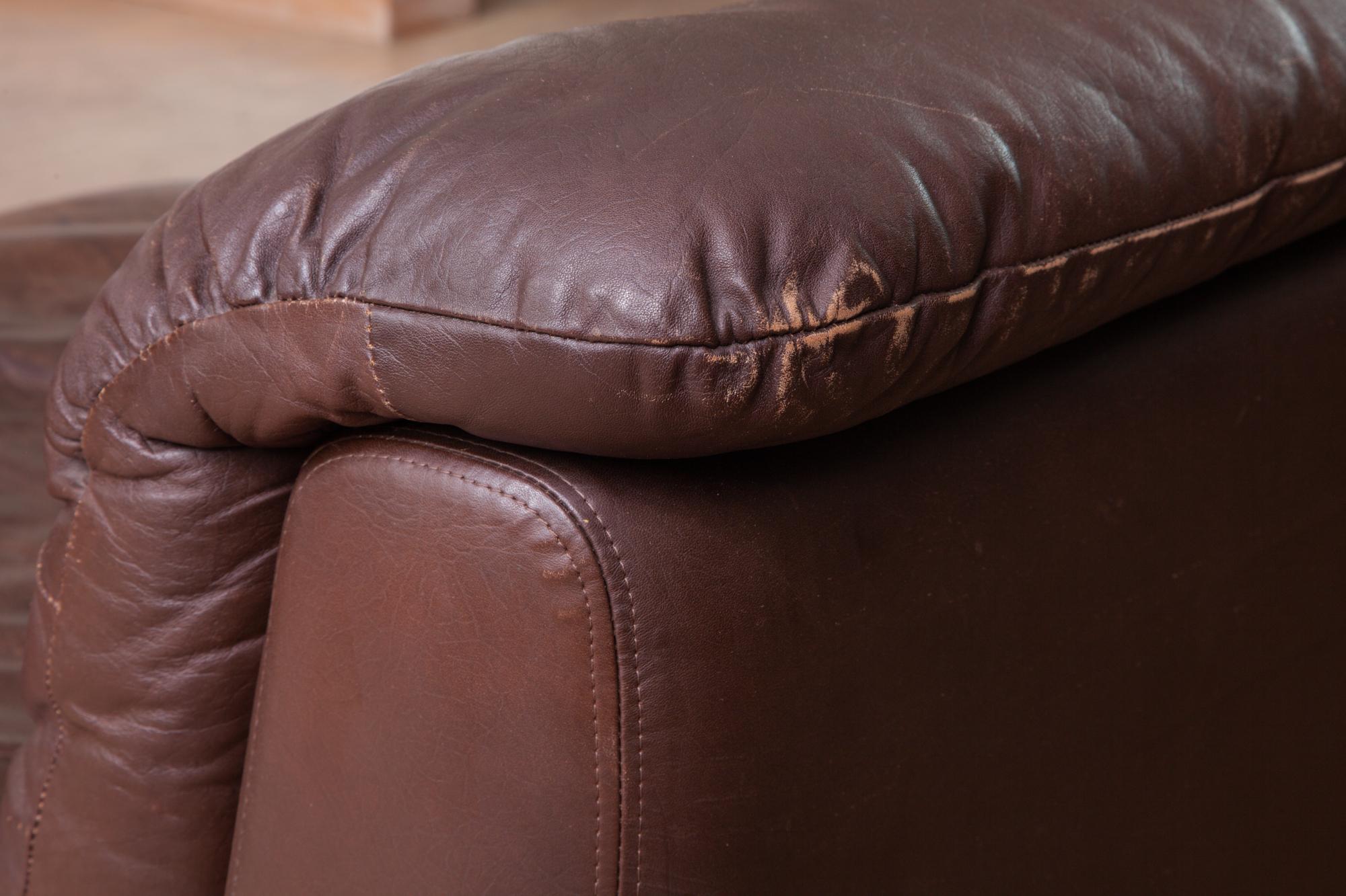 WK Möbel Modular Brown Leather Sofa by Ernst Martin Dettinger 9