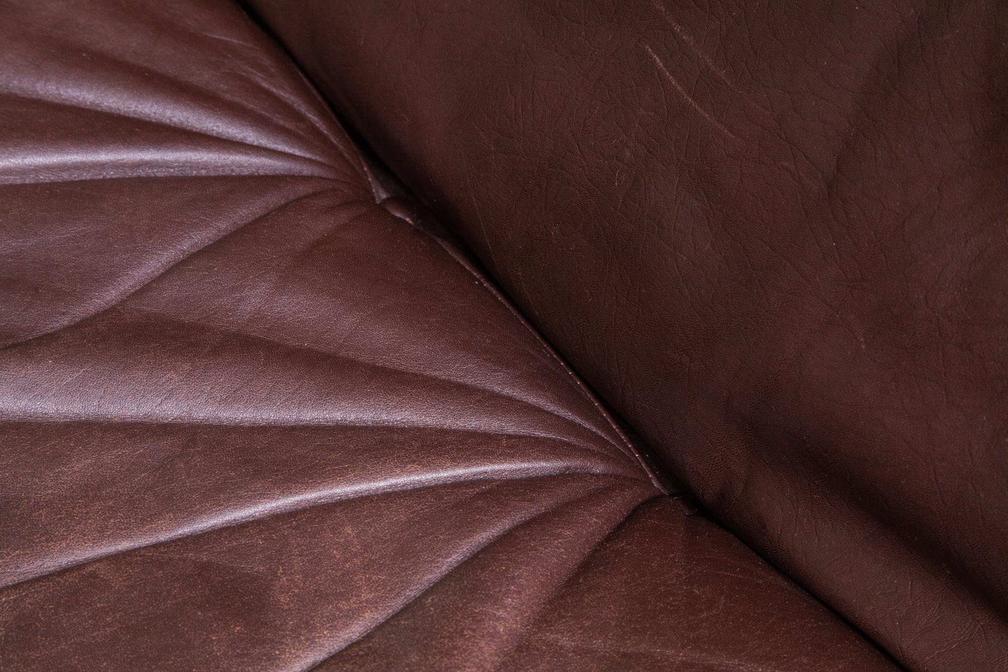 WK Möbel Modular Brown Leather Sofa by Ernst Martin Dettinger 10