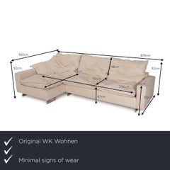 Wk Wohnen 621 Marmara Leather Sofa White Corner Sofa Aniline Nubuck Bourbon