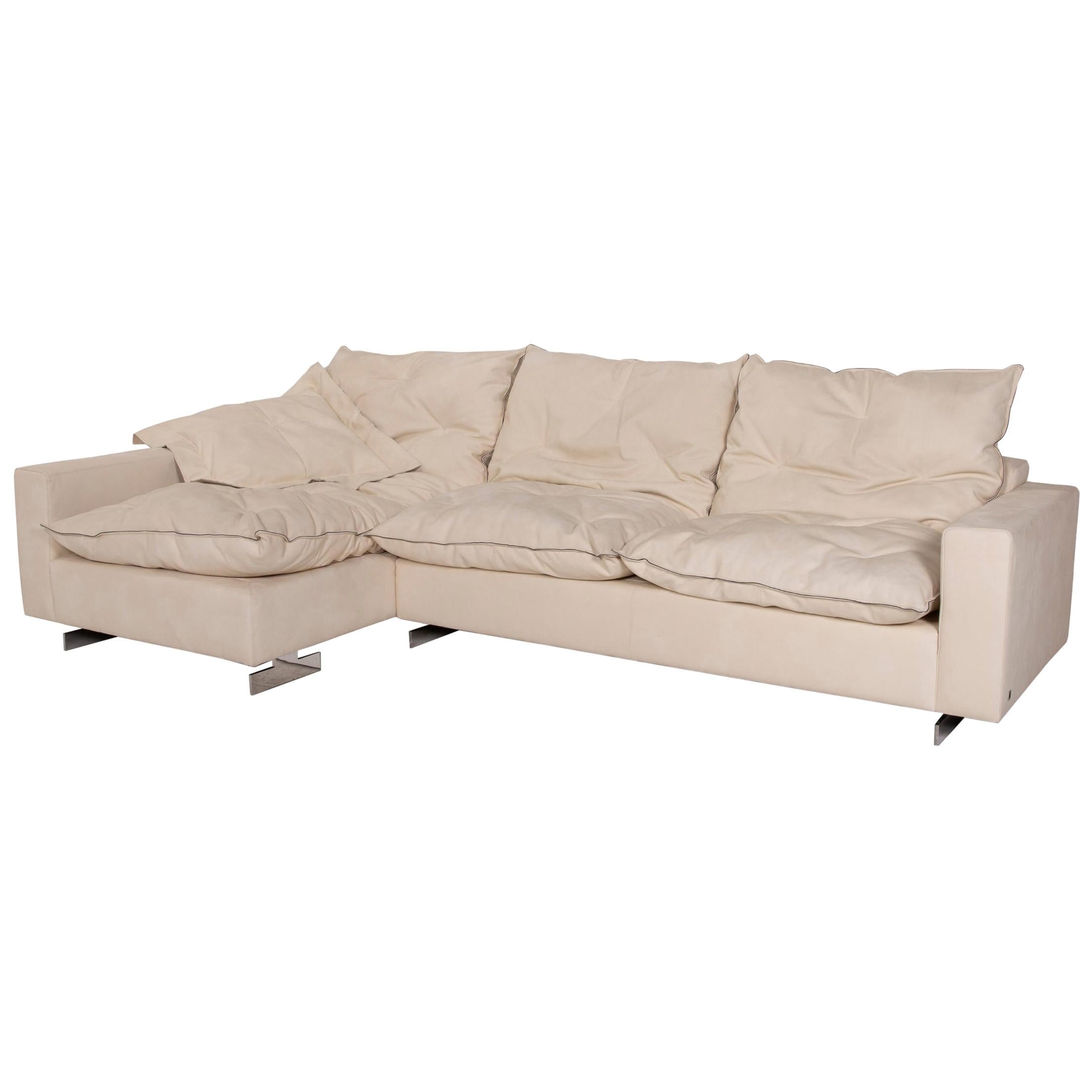 Wk Wohnen 621 Marmara Leather Sofa White Corner Sofa Aniline Nubuck