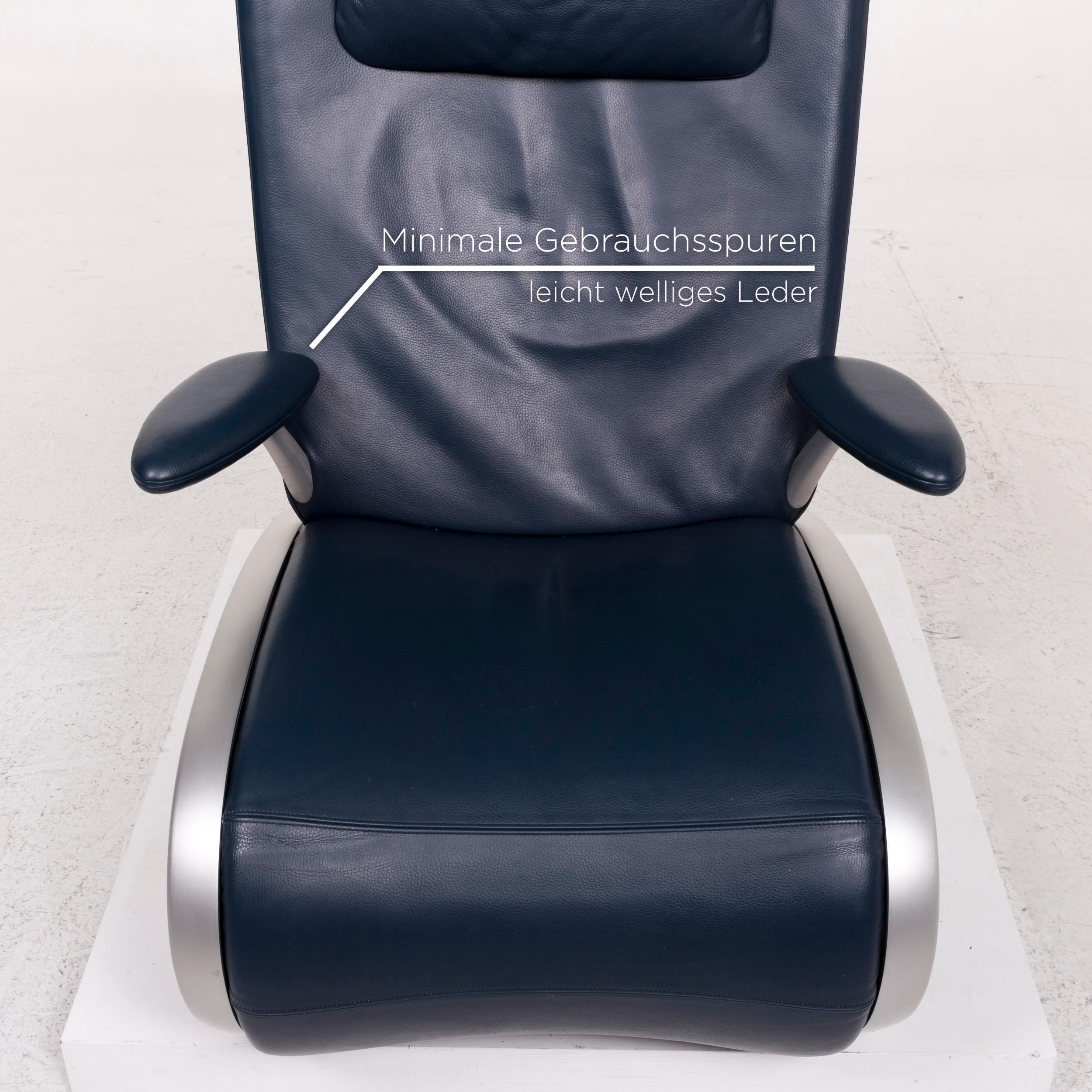 Flex 679 Ledersessel „ Relax“ von WK Wohnen, blau, dunkel im Zustand „Gut“ in Cologne, DE