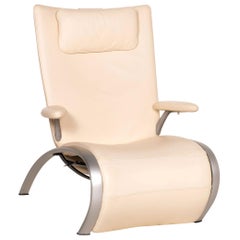 WK Wohnen Flex 679 Leather Armchair, Cream Function, Relaxation Function,