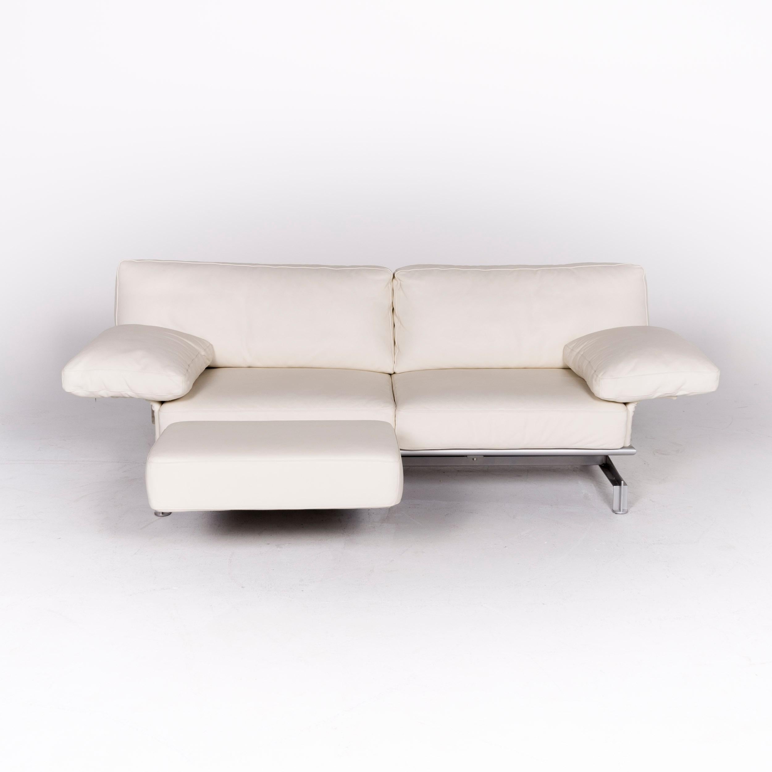 WK Wohnen Gaetano 687 Designer Leather Sofa Set White Genuine Leather 8