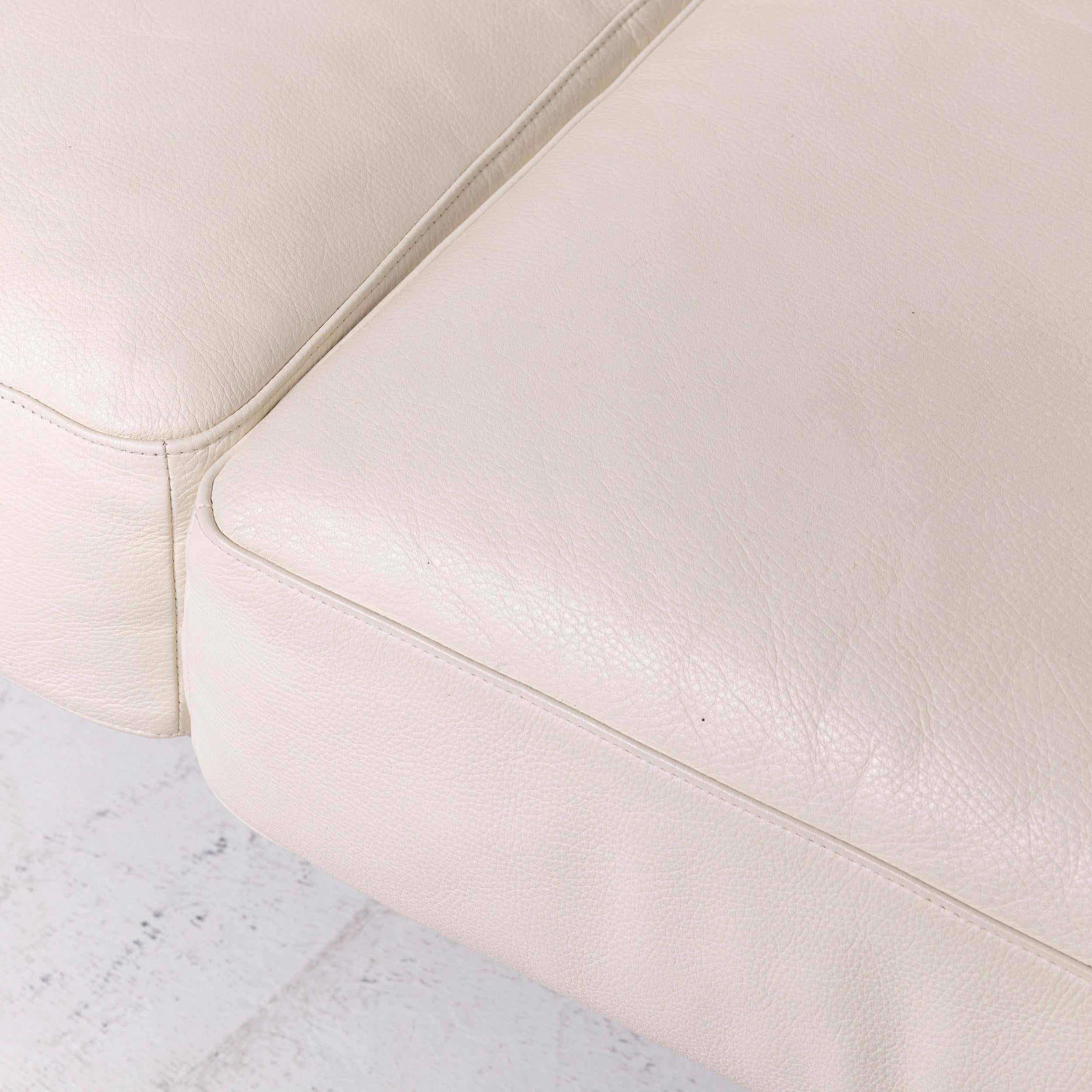 WK Wohnen Gaetano 687 Designer Leather Sofa Set White Genuine Leather 10
