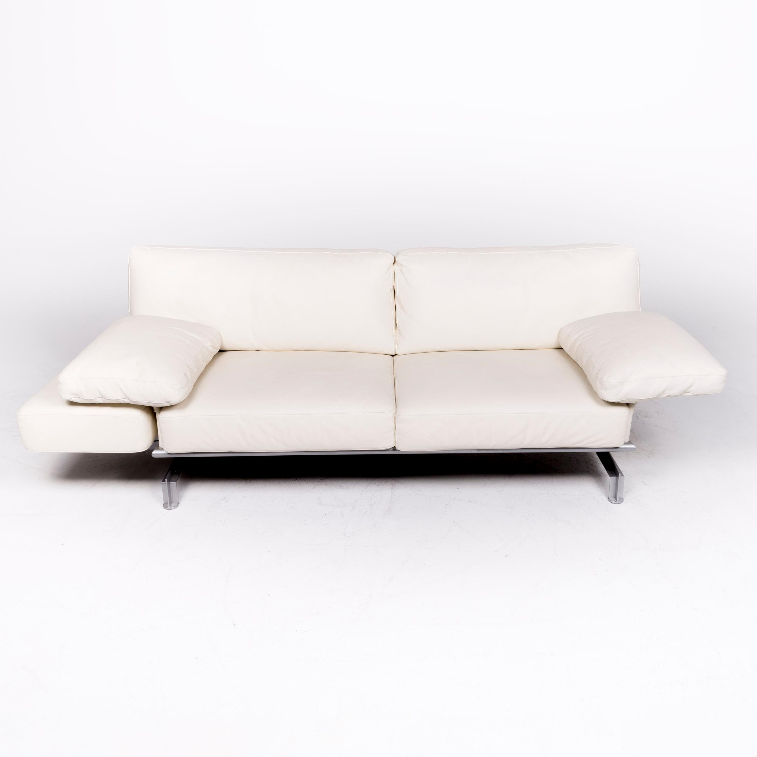 WK Wohnen Gaetano 687 Designer Leather Sofa Set White Genuine Leather 11