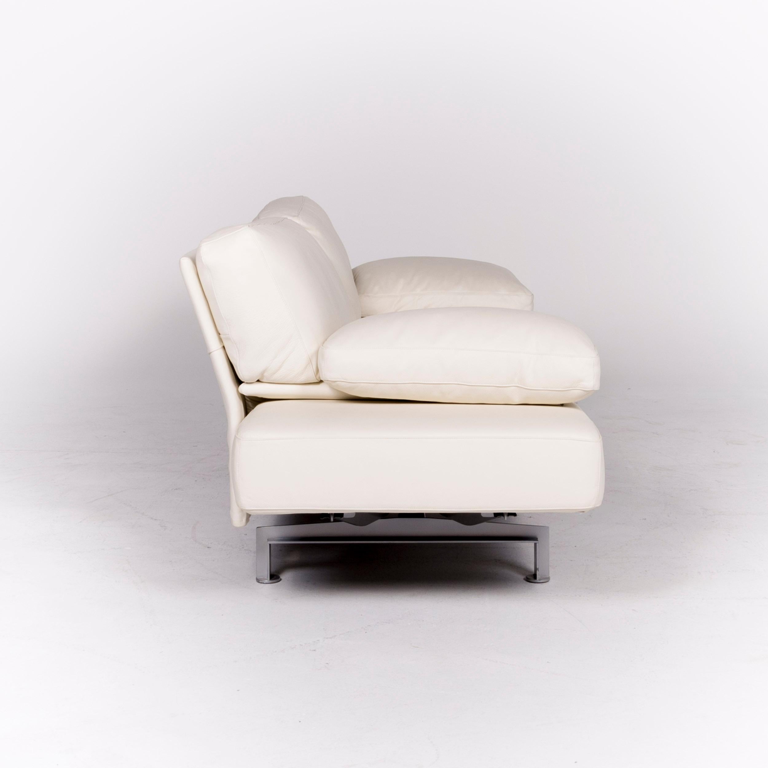 WK Wohnen Gaetano 687 Designer Leather Sofa Set White Genuine Leather 12